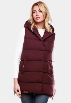 Navahoo Vestes Sans Manches Gilet Madilynaa Femme Bordeaux -Navahoo Soldes Magasin 032343f5e8b9ab9c480a7e4a27e0b3bd