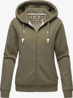 Navahoo Sweats Zippés Veste De Survêtement Engelshaar Femme Olive