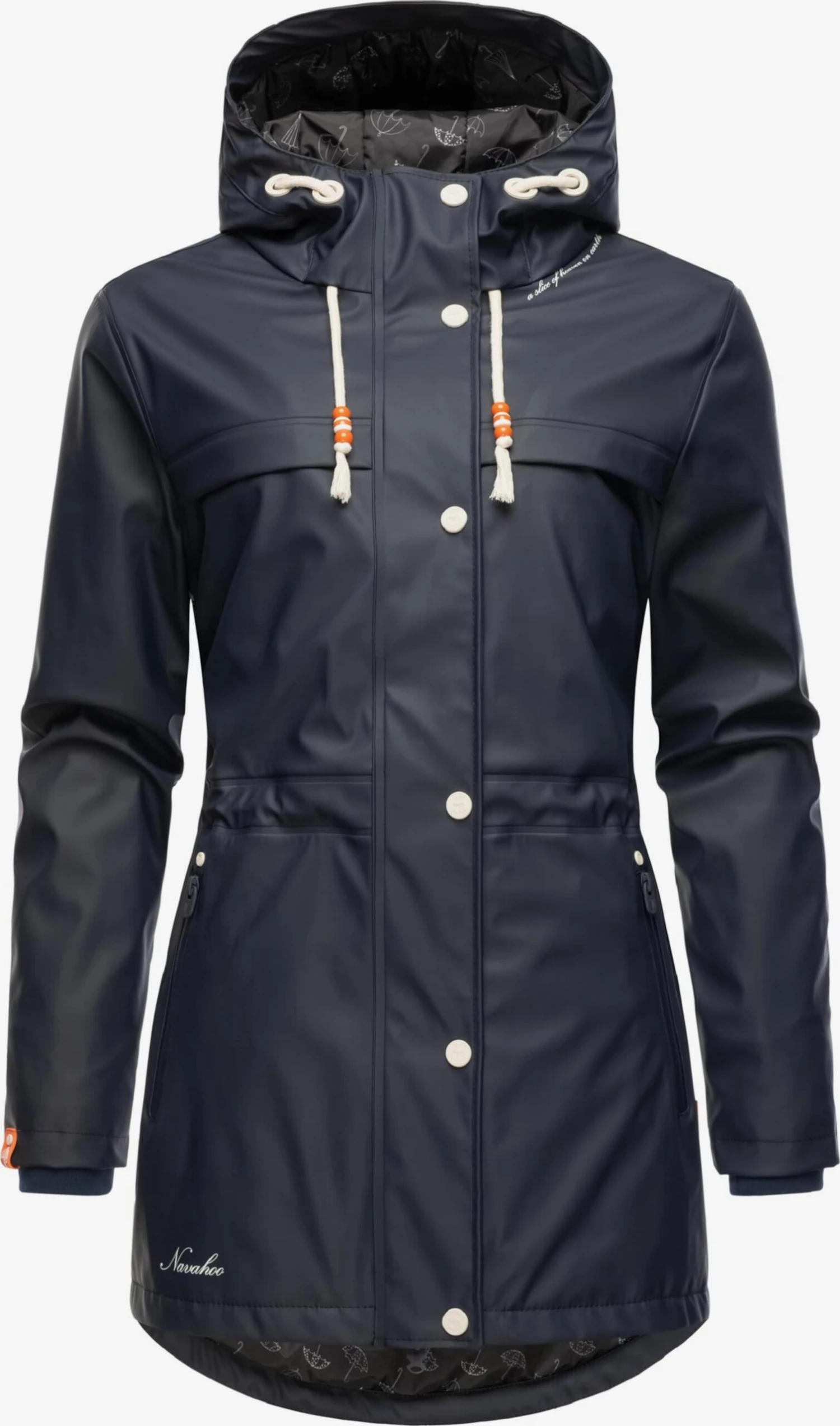 Navahoo Manteaux De Pluie Manteau Mi-saison Rainy Forest Femme Bleu Foncé 3 Navahoo Manteaux De Pluie Manteau Mi-saison Rainy Forest Femme Bleu Foncé