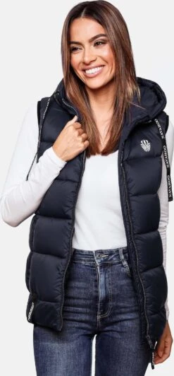 Navahoo Vestes Sans Manches Gilet Kassidy Femme Bleu Marine -Navahoo Soldes Magasin 4a10fb6a4875905c31eea5db3585a2ac