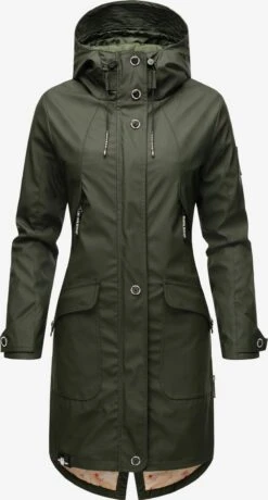 Navahoo Manteaux De Pluie Manteau Mi-saison Schötchen Femme Kaki