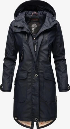 Navahoo Manteaux De Pluie Manteau Mi-saison Schötchen Femme Bleu Foncé -Navahoo Soldes Magasin ad8defd434605d882136ab3ee2e39fde
