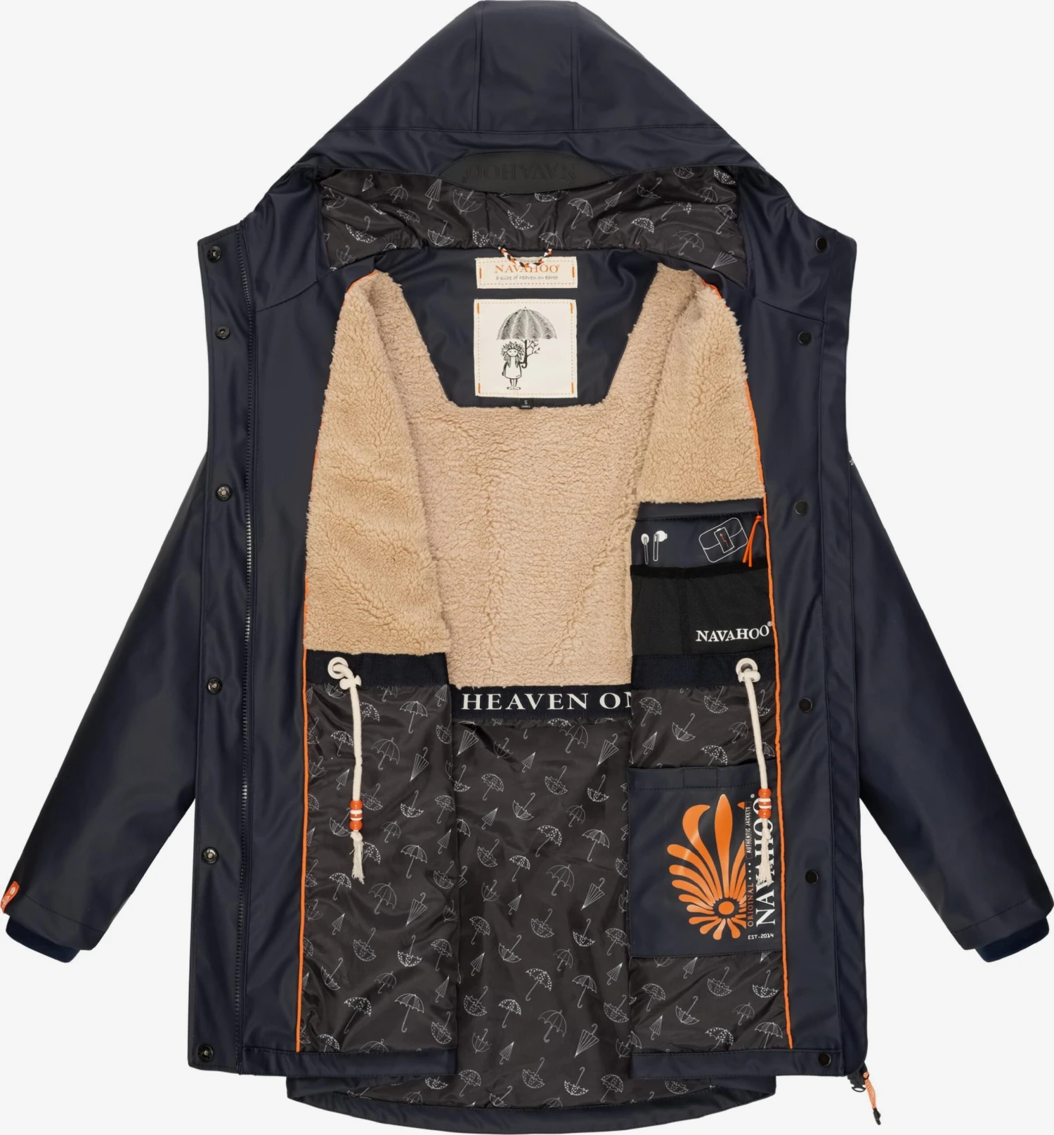 Navahoo Manteaux De Pluie Manteau Mi-saison Rainy Forest Femme Bleu Foncé 7 Navahoo Manteaux De Pluie Manteau Mi-saison Rainy Forest Femme Bleu Foncé – Image 5